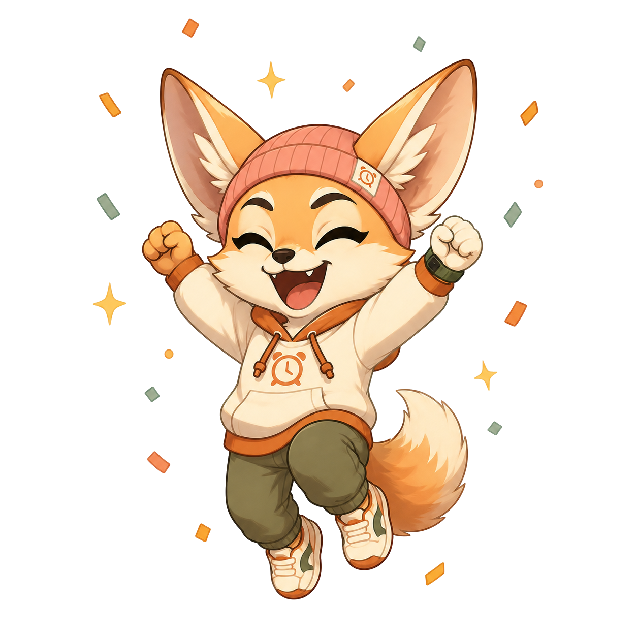 Ryli celebrating with confetti